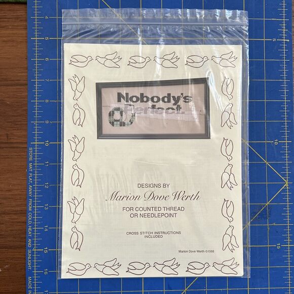 Vintage 90's Pattern Nobody's Perfect Cross Stitch - Picture 1 of 2